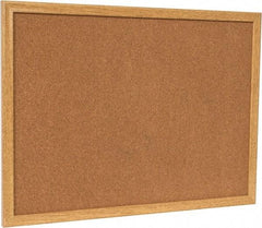 UNIVERSAL - 24" Wide x 18" High Open Cork Bulletin Board - Wood Frame, Natural Tan - Eagle Tool & Supply