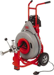 Ridgid - Electric Battery Drain Cleaning Machine - For 3" to 10" Pipe, 0.4286" x 100' Cable, 200 Max RPM - Eagle Tool & Supply