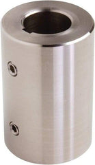 Climax Metal Products - 1-3/4" Inside x 2-3/4" Outside Diam, Set Screw Rigid Coupling with Keyway - 4-1/2" Long x 3/8" Keyway Width x 3/16" Keyway Depth - Eagle Tool & Supply