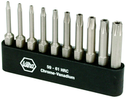 10 Piece - T7s; T8s; T9s; T10s; T15s; T20s; T25s; T27s; T30s; T40s - Security Torx Power Bit Bel Pack Set with Holder - Eagle Tool & Supply