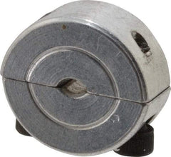 Climax Metal Products - 1/8" Bore, Aluminum, Two Piece Two Piece Split Shaft Collar - 11/16" Outside Diam, 5/16" Wide - Eagle Tool & Supply