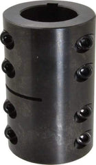 Climax Metal Products - 1-1/4" Inside x 2-1/16" Outside Diam, Two Piece Rigid Coupling with Keyway - 3-1/4" Long x 1/4" Keyway Width x 1/8" Keyway Depth - Eagle Tool & Supply