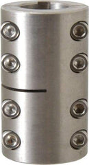 Climax Metal Products - 1" Inside x 1-3/4" Outside Diam, Two Piece Rigid Coupling with Keyway - 3" Long x 1/4" Keyway Width x 1/8" Keyway Depth - Eagle Tool & Supply