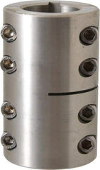 Climax Metal Products - 1-1/4" Inside x 2-1/16" Outside Diam, Two Piece Rigid Coupling with Keyway - 3-1/4" Long x 1/4" Keyway Width x 1/8" Keyway Depth - Eagle Tool & Supply