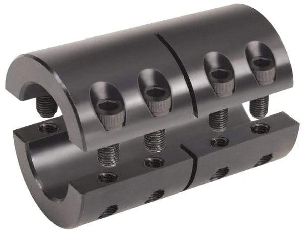 Climax Metal Products - 15mm Inside x 34mm Outside Diam, Metric Two-Piece Clamping Rigid Coupling - 50mm Long - Eagle Tool & Supply