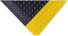 Wearwell - 75' Long x 3' Wide, Dry Environment, Anti-Fatigue Matting - Black with Yellow Borders, Vinyl with Nitrile Blend Base, Beveled on 4 Sides - Eagle Tool & Supply