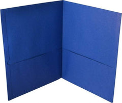 UNIVERSAL - 11" Long x 8-1/2" Wide Leatherette Two-Pocket Portfolios - Light Blue - Eagle Tool & Supply