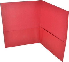UNIVERSAL - 11" Long x 8-1/2" Wide Leatherette Two-Pocket Portfolios - Red - Eagle Tool & Supply