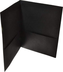 UNIVERSAL - 11" Long x 8-1/2" Wide Leatherette Two-Pocket Portfolios - Black - Eagle Tool & Supply