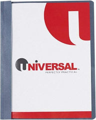 UNIVERSAL - 8-1/2" Long x 8-1/2 to 11" Wide Plastic Clip Style Report Cover - Clear & Dark Blue - Eagle Tool & Supply