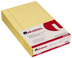 UNIVERSAL - 50 Sheet, 8-1/2 x 14", Glue Top Ruled Writing Pad - Canary - Eagle Tool & Supply