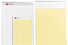 UNIVERSAL - 50 Sheet, 8-1/2 x 14", Perforated Style Ruled Pads - Canary - Eagle Tool & Supply