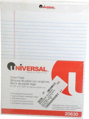 UNIVERSAL - 50 Sheet, 8 x 11-3/4", Perforated Style Ruled Pads - White - Eagle Tool & Supply