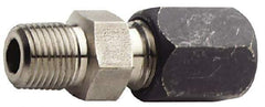 Made in USA - 3/4" OD, Grade 316Stainless Steel Male Connector - 1-1/8" Hex, Comp x MPT Ends - Eagle Tool & Supply