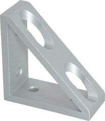 80/20 Inc. - 1.31" Wide, 3" High, Open Shelving 4 Hole Inside Corner Gusset - Aluminum, 3" Deep, Use with Series 15 & Bolt Kit 3320 - Eagle Tool & Supply