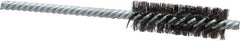 Weiler - 5/8" Diam Helical Steel Tube Brush - Double Spiral, 0.005" Filament Diam, 2" Brush Length, 5" OAL, 7/32" Diam Shank - Eagle Tool & Supply