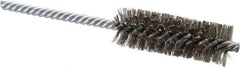 Weiler - 7/8" Diam Helical Stainless Steel Tube Brush - Double Spiral, 0.006" Filament Diam, 2-1/2" Brush Length, 5-1/2" OAL, 1/4" Diam Shank - Eagle Tool & Supply