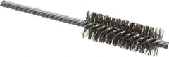 Weiler - 7/8" Diam Helical Stainless Steel Tube Brush - Double Spiral, 0.0104" Filament Diam, 2-1/2" Brush Length, 5-1/2" OAL, 1/4" Diam Shank - Eagle Tool & Supply