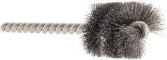 Weiler - 15/16" Diam Helical Steel Tube Brush - 0.005" Filament Diam, 1" Brush Length, 3-1/2" OAL, 7/32" Diam Stainless Steel Shank - Eagle Tool & Supply