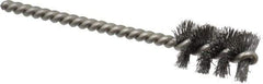 Weiler - 5/8" Diam Helical Steel Tube Brush - 0.008" Filament Diam, 1" Brush Length, 3-1/2" OAL, 3/16" Diam Stainless Steel Shank - Eagle Tool & Supply
