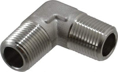 Made in USA - 3/8" Grade 316 Stainless Steel Pipe 90° Male Elbow - MNPTF x MNPTF End Connections - Eagle Tool & Supply