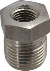 Made in USA - 3/8" Grade 316 Stainless Steel Pipe Hex Nipple - MNPTF x MNPTF End Connections - Eagle Tool & Supply