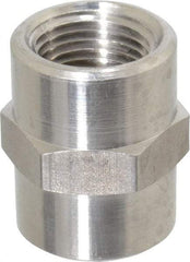 Made in USA - 3/8" Grade 316 Stainless Steel Pipe Hex Coupling - FNPTF x FNPTF End Connections - Eagle Tool & Supply