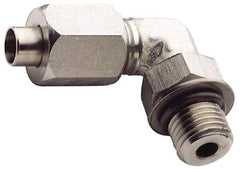Made in USA - 3/8" Tube OD, 37° Stainless Steel Flared Tube Male Elbow - 9/16-18 UNF, Flared to Male SAE O-Ring, 90° Ends - Eagle Tool & Supply