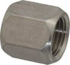 Made in USA - 3/8" Tube OD, 37° Stainless Steel Flared Tube Nut - 9/16-18 UNF, Flare Ends - Eagle Tool & Supply
