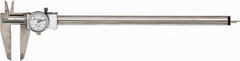 TESA Brown & Sharpe - 0" to 12" Range, 0.001" Graduation, 0.1" per Revolution, Dial Caliper - White Face, 2.5" Jaw Length, Accurate to 0.02mm/0.03mm - Eagle Tool & Supply
