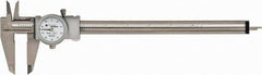 TESA Brown & Sharpe - 0" to 8" Range, 0.001" Graduation, 0.1" per Revolution, Dial Caliper - White Face, 1.9" Jaw Length, Accurate to 0.02mm/0.03mm - Eagle Tool & Supply