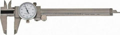 Value Collection - 0" to 6" Range, 0.001" Graduation, 0.1" per Revolution, Dial Caliper - White Face - Eagle Tool & Supply