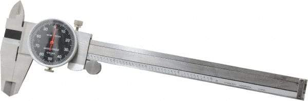 Value Collection - 0" to 6" Range, 0.001" Graduation, 0.1" per Revolution, Dial Caliper - Black Face - Eagle Tool & Supply