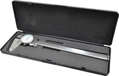 Value Collection - 0" to 8" Range, 0.001" Graduation, 0.1" per Revolution, Dial Caliper - White Face - Eagle Tool & Supply