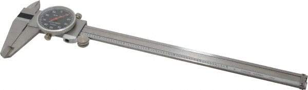 Value Collection - 0" to 8" Range, 0.001" Graduation, 0.1" per Revolution, Dial Caliper - Black Face - Eagle Tool & Supply