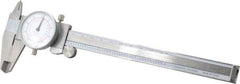 Value Collection - 0mm to 6" Range, 0.001" and 0.02 mm Graduation, 0.1" per Revolution, Dial Caliper - White Face, 1.57" Jaw Length - Eagle Tool & Supply