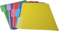 UNIVERSAL - 9-1/2 x 11-3/4", Letter Size, Blue, Green, Red, Yellow & Violet, Colored Folders with Single-Ply Tabs - 11 Point Stock, 1/3 Tab Cut Location - Eagle Tool & Supply