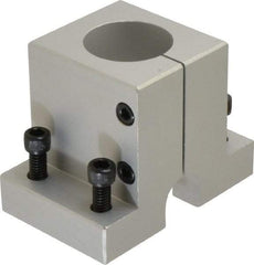 80/20 Inc. - 3-7/8 Inch Wide x 3 Inch High x 2-1/2 Inch Deep Single Shaft Stanchion Base - 1.505 Inch Hole x 0.328 Inch Bolt Hole Diameter - Eagle Tool & Supply