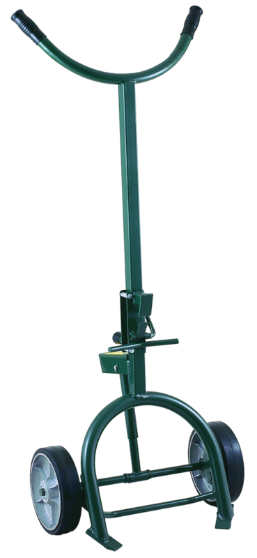 Drum Truck - Adjustable Sliding Chime Hook for steel or fiber drums - Spring loaded - 10" M.O.R wheels 60" H x 25" W - Eagle Tool & Supply