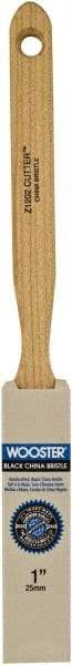 Wooster Brush - 1" Flat Hog Sash Brush - 2-7/16" Bristle Length, 5-1/8" Maple Fluted Handle - Eagle Tool & Supply