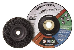 WALTER Surface Technologies - 7" Diam x 7/8" Hole, 24 Grit Surface Grinding Wheel - Aluminum Oxide, Very Coarse Grade, 8,600 Max RPM - Eagle Tool & Supply