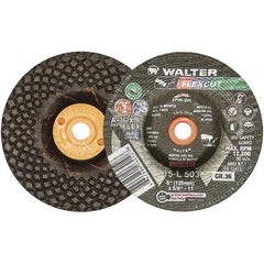 WALTER Surface Technologies - 5" Diam x 5/8" Hole, 36 Grit Surface Grinding Wheel - Aluminum Oxide, Very Coarse Grade, 12,200 Max RPM - Eagle Tool & Supply