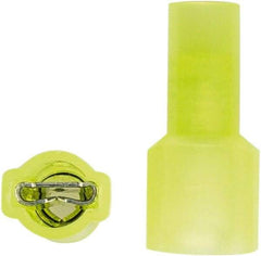 3M - 12 to 10 AWG, Vinyl, Partially Insulated, Female Wire Disconnect - 1/4 Inch Wide Tab, Yellow, RoHS 2011/65/EU Compliant - Eagle Tool & Supply