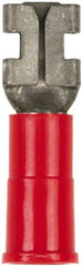 3M - 22 to 18 AWG, Vinyl, Partially Insulated, Female Wire Disconnect - 1/4 Inch Wide Tab, Red, RoHS 2011/65/EU Compliant - Eagle Tool & Supply