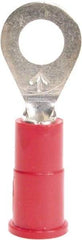 3M - 22-18 AWG Partially Insulated Crimp Connection Circular Ring Terminal - 1/4" Stud, 1.08" OAL x 0.47" Wide, Copper Contact - Eagle Tool & Supply