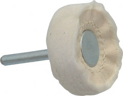 Made in USA - 2" Diam x 3/4" Thick, Loose Sewn Mounted Buffing Wheel - Eagle Tool & Supply