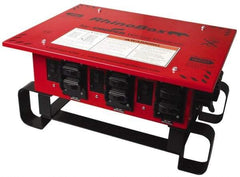 Cooper Wiring Devices - 7 Outlet, 125/240 Volt, 50 Amp Rating, Stand Alone Unit, Automatic, Industrial Distribution Center - Reinforced Metal Housing, 3 Front Outlets, Power Distribution Center with GFCI Protection - Eagle Tool & Supply