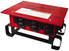 Cooper Wiring Devices - 7 Outlet, 125/240 Volt, 50 Amp Rating, Stand Alone Unit, Automatic, Industrial Distribution Center - Reinforced Metal Housing, 3 Front Outlets, Power Distribution Center with GFCI Protection - Eagle Tool & Supply