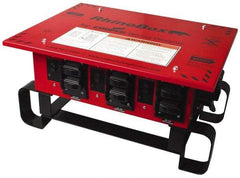 Cooper Wiring Devices - 8 Outlet, 125/240 Volt, 50 Amp Rating, Stand Alone Unit, Automatic, Industrial Distribution Center - Reinforced Metal Housing, 3 Front Outlets, Power Distribution Center with GFCI Protection - Eagle Tool & Supply