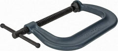 Wilton - Regular-Duty 6-1/16" Max Opening, 4-1/8" Throat Depth, Forged Steel Standard C-Clamp - 6,600 Lb Capacity, 0" Min Opening, Deep Throat - Eagle Tool & Supply
